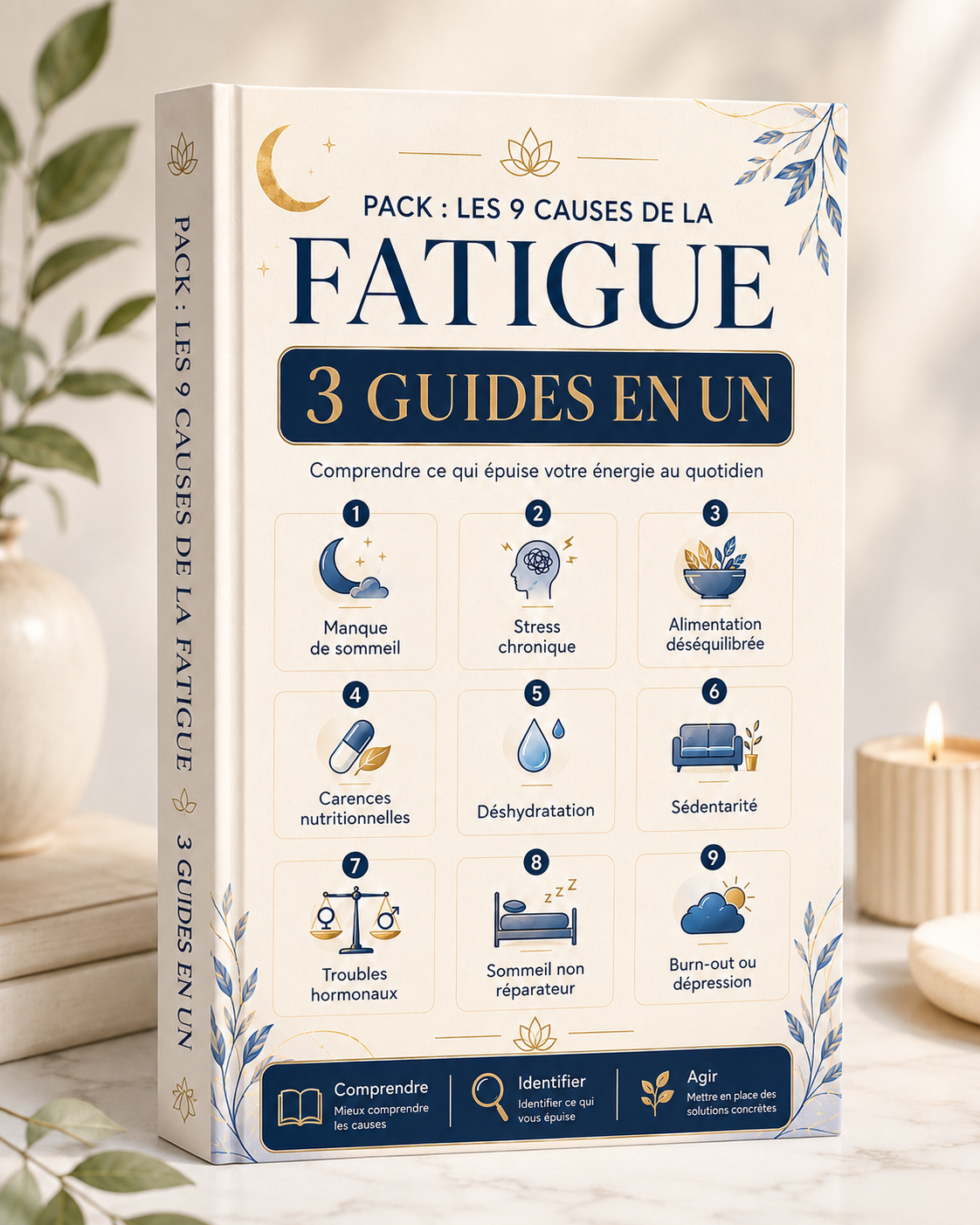 Couverture du Pack 9 causes de la fatigue — 3 guides PDF